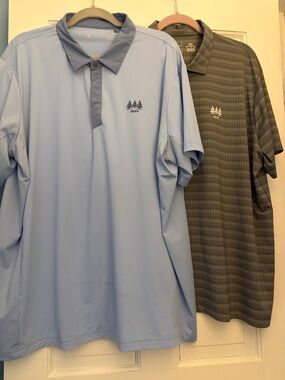 Antique Men's Golf Duo — Light Blue & Olive Stripe